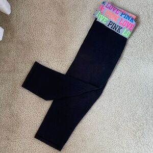 PINK fold over cropped leggings